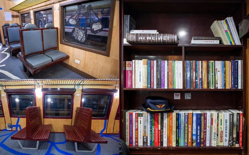 l''intérieur du train « Voyage du patrimoine » 