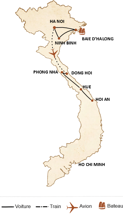 carte du circuit À la découverte des patrimoines de l’Unesco 10 jours