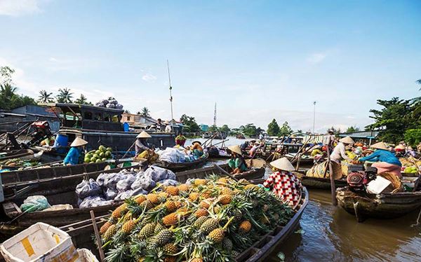 Marché flottant, delta du Mékong 1